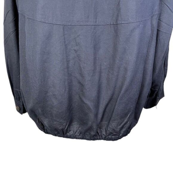 Jason Wu Linen Navy Button Front Collared 3/4 Sleeve Bomber Shacket Size Large - Picture 4 of 10